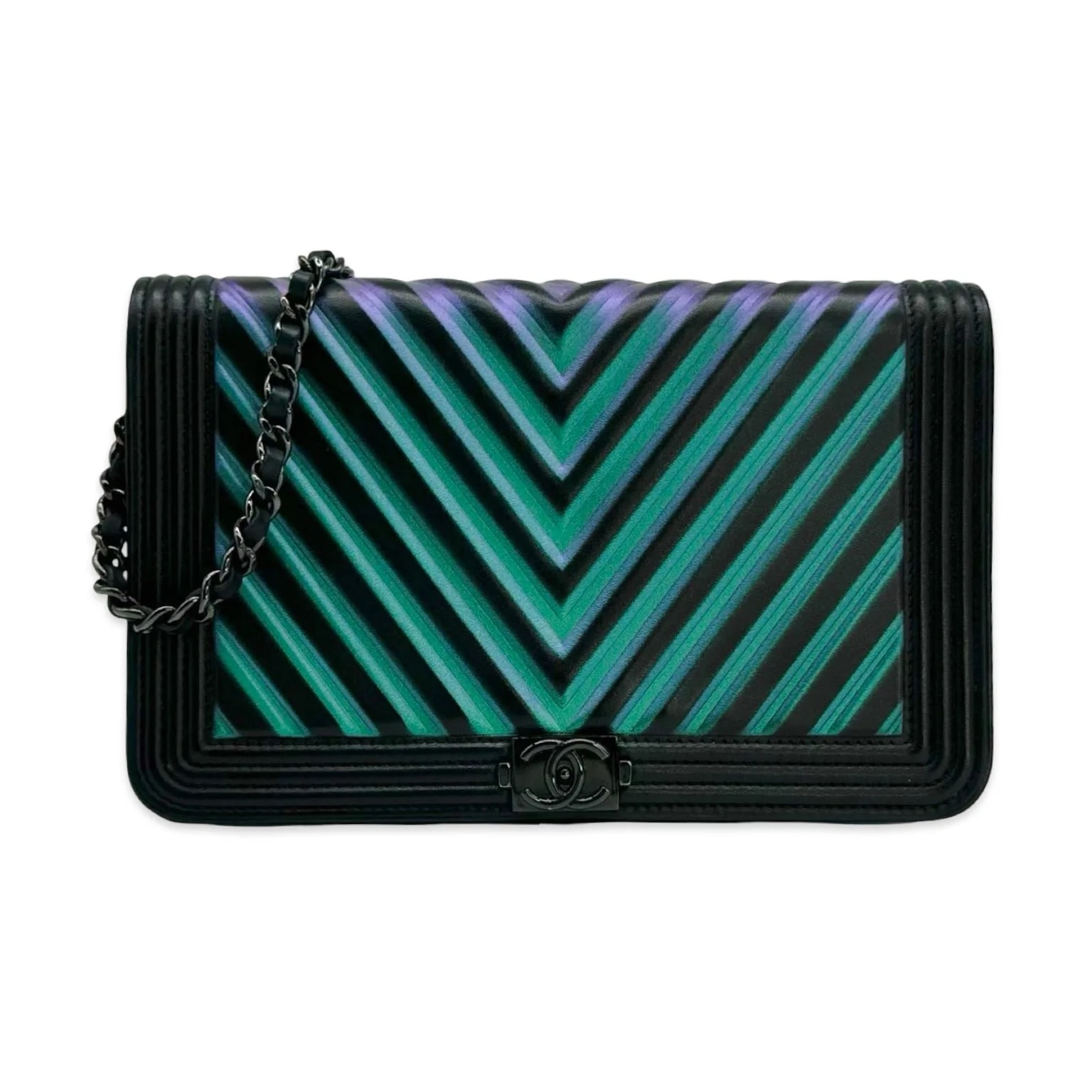 Luv Luxe Scottsdale — Chanel Chevron Embossed Boy Wallet on A Chain — Handbag — resale
