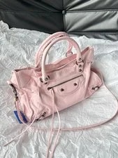 Balenciaga — Balenciaga le City Motorcycle Med Sakura Wrinkled 3-Way Carry — Handbag — resale