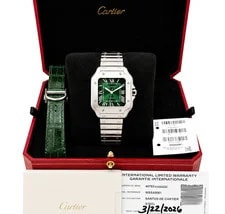 Cartier — 2026 Cartier Santos Medium Green Dial 4072 WSSA0061 35mm Stainless Steel — Watch — resale
