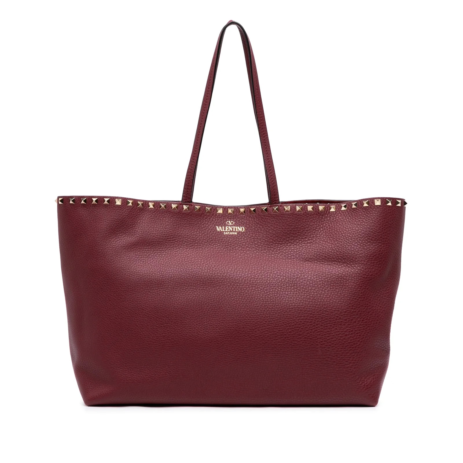 Valentino — Large Grained Rockstud Shopper — Handbag — resale