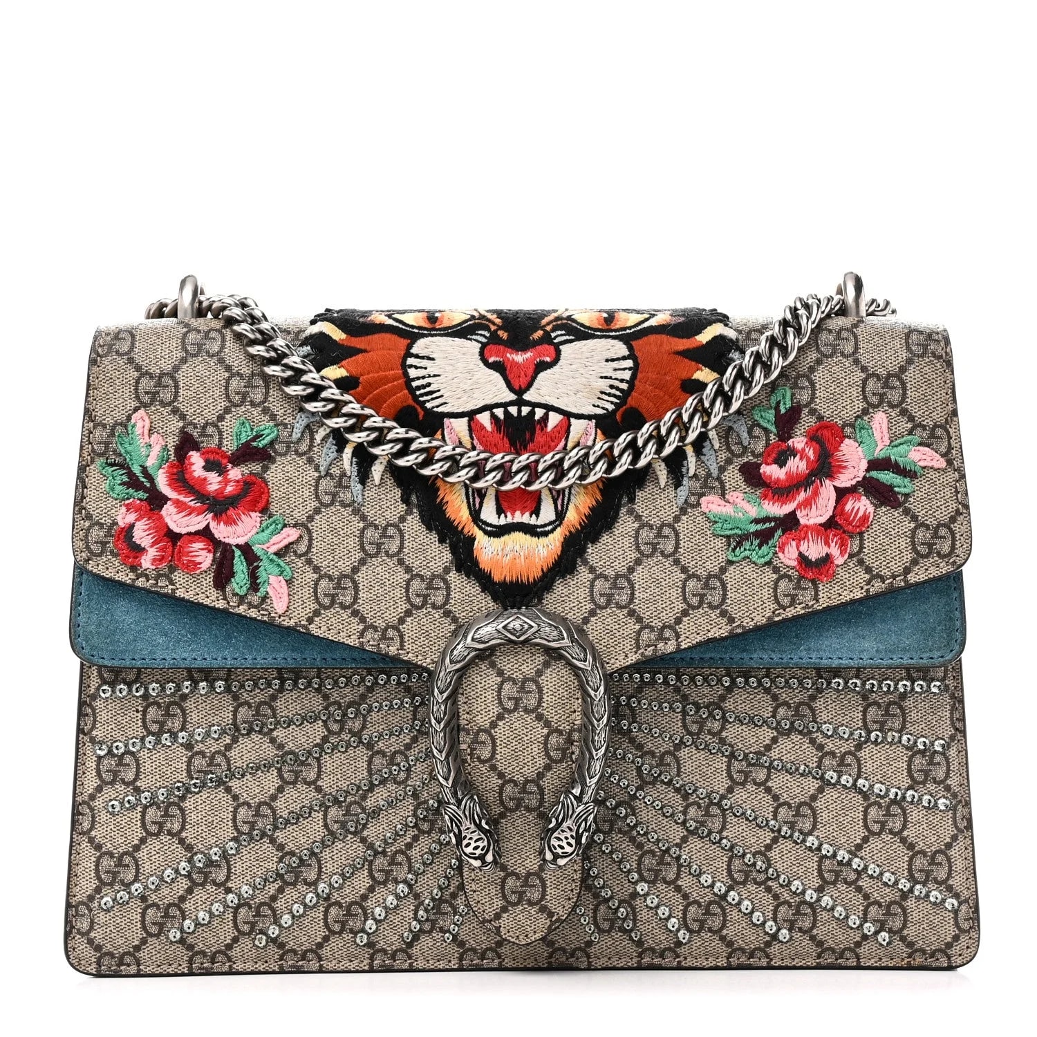 Gucci — Angry Cat Embroidered Medium Dionysus Ultramarine — Handbag — resale