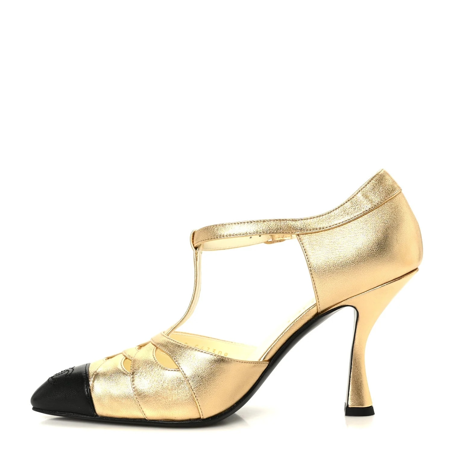 Chanel — Laminated Cap Toe CC Mary Jane 37 — Designer Shoe — resale