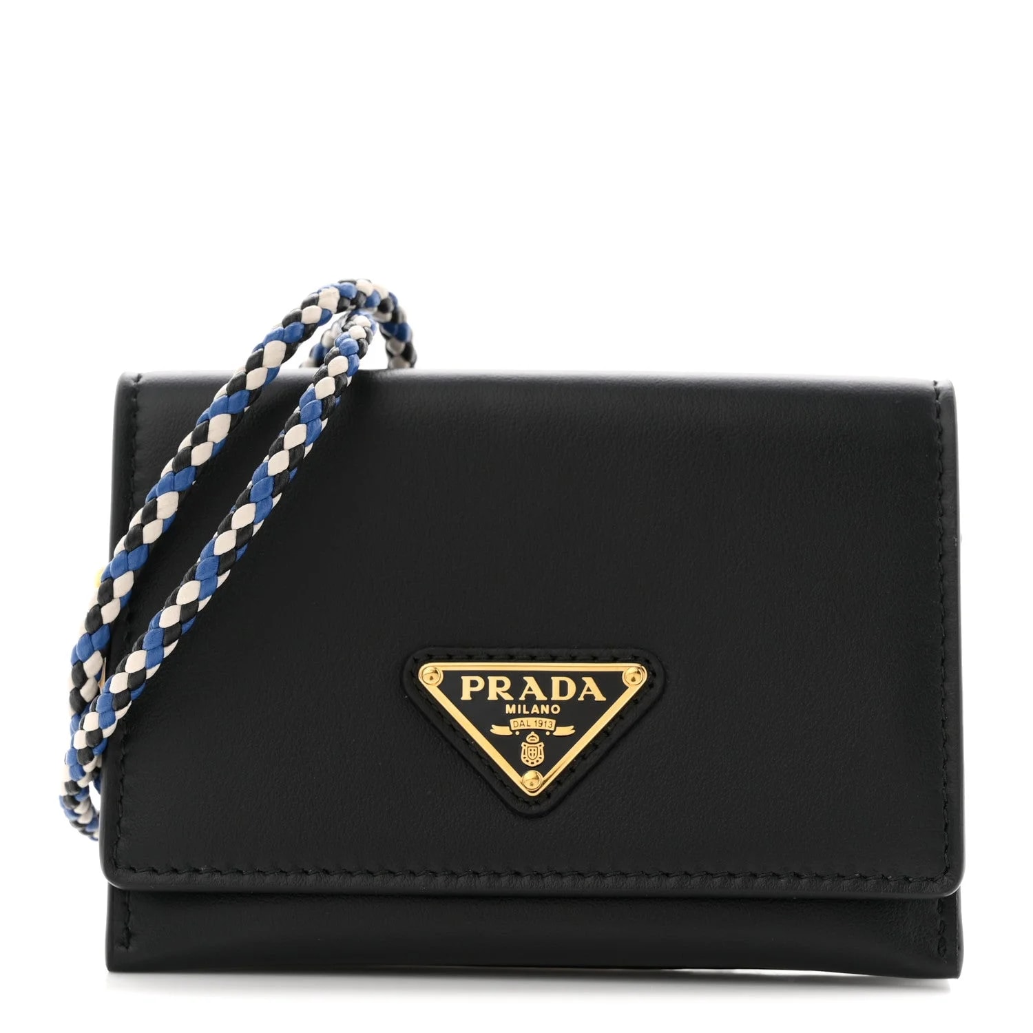 Prada — Vitello Flap Wallet With Braided Strap — Handbag — resale