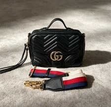 Gucci — Gucci GG Marmont Matelasse Messenger GHW Top Handle — Handbag — resale
