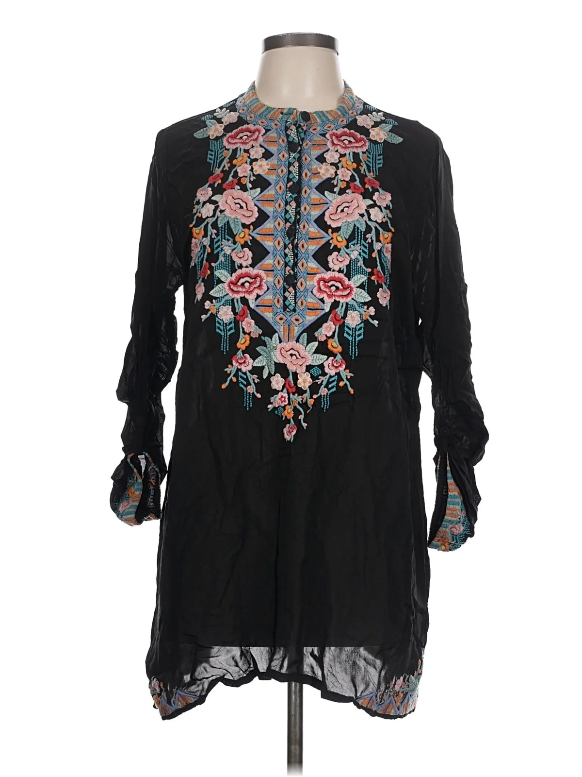 Johnny Was — Johnny Was 100% Rayon Long Sleeve Blouse Size L — Handbag — resale