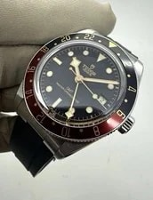 Tudor — Tudor Black Bay GMT 39mm Automatic GMT Date Black Dial Red/Black Bezel Rubber — Watch — resale