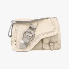 Dior — Christian Dior Gaucho Saddle Flap Metal Buckle Strap Authe — Handbag — resale