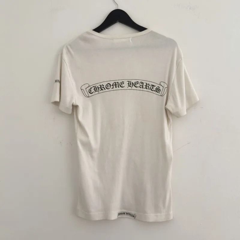 Chrome Hearts — Hearts Ribbed Scroll Logo Tee — streetwear — resale