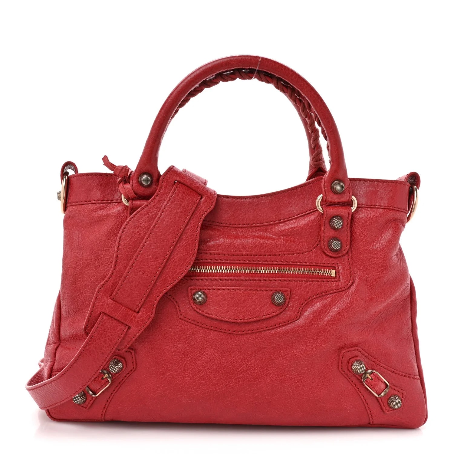 Balenciaga — Giant 12 Rose Gold Hardware Town Coquelicot — Handbag — resale