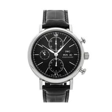 IWC — IWC Portofino Chronograph Steel Auto 42mm Black Dial Strap IW3910-08 — Watch — resale