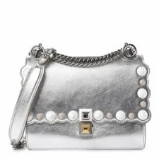 Fendi — Fendi Kan I Metallic Scalloped Studded Small NEW — Handbag — resale