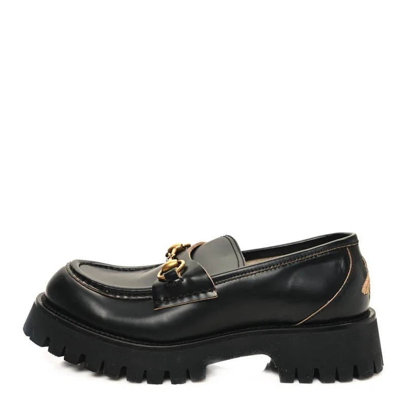 Gucci — Cordovan Lux Harald Horsebit 25mm Platform 36 38 — Designer Shoe — resale