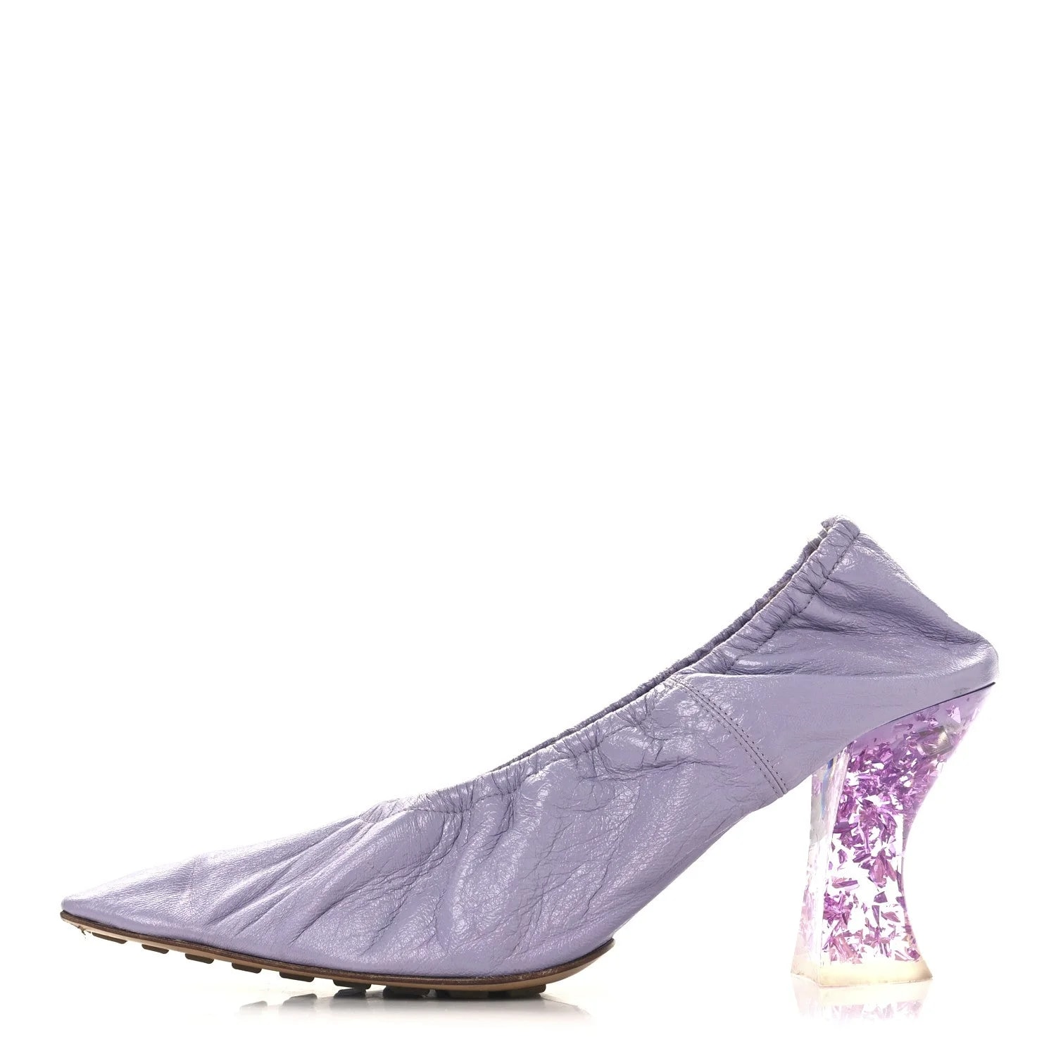 Bottega Veneta — Crushed Glitter Plexiglass Almond 40 — Designer Shoe — resale