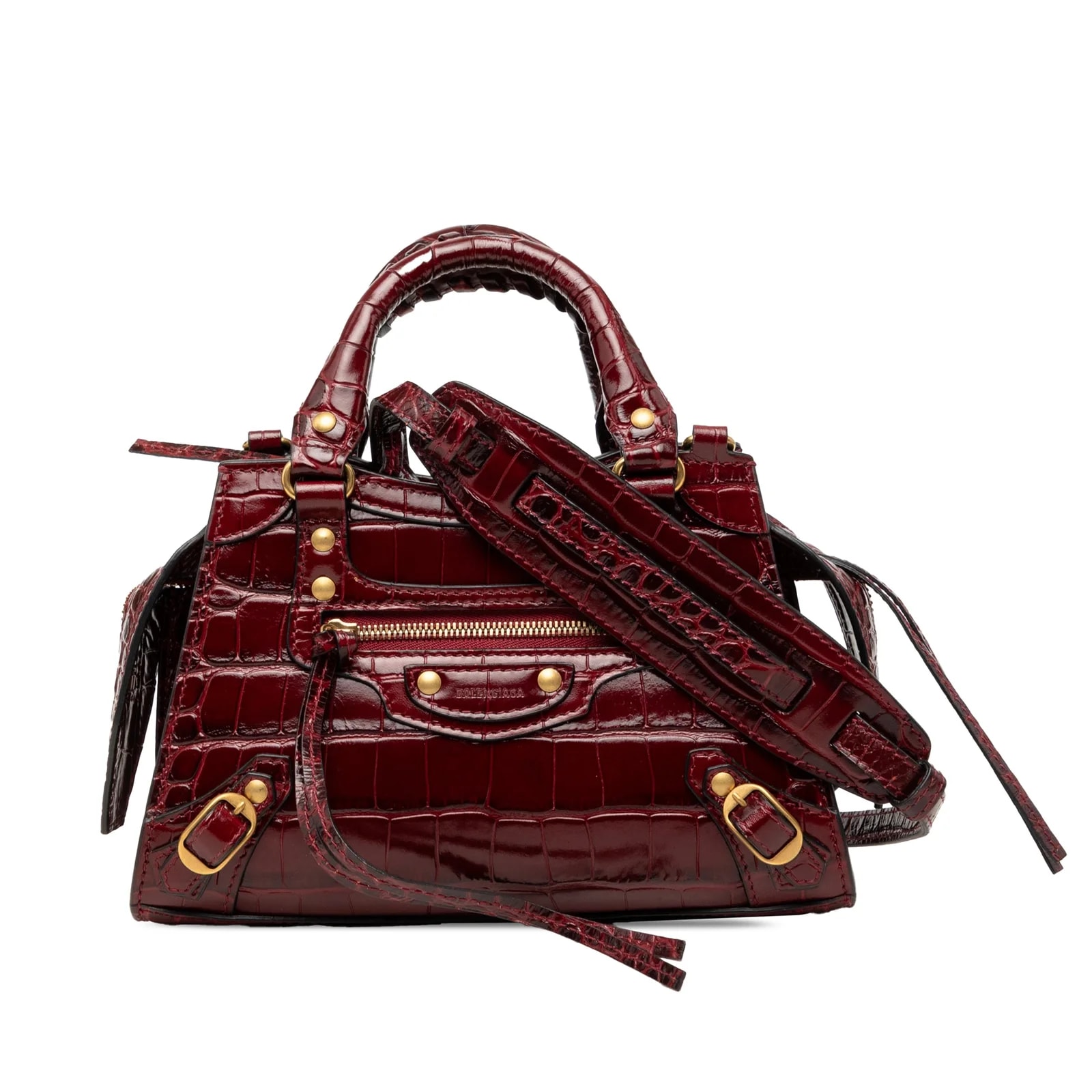 Balenciaga — Mini Embossed Motocross Neo Classic City Satchel — Handbag — resale