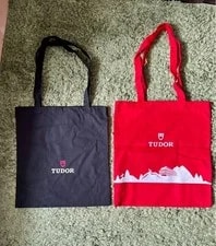 Tudor — Tudor Eco Bag Set 2pcs Red and Black Canvas Reusable Tote Large Shoulder — Watch — resale