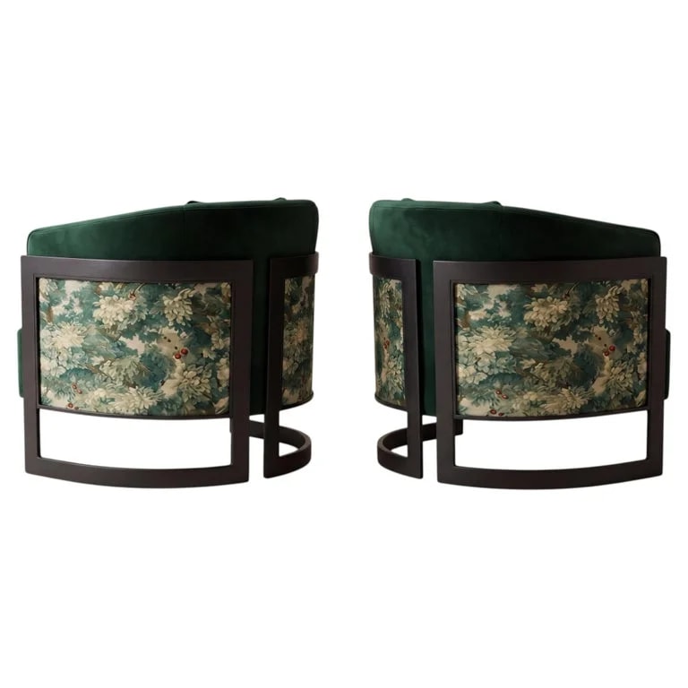 Jaeger-LeCoultre — Pair of Custom COM Fabric Tub Armchairs With Metal Frame — Furniture — resale
