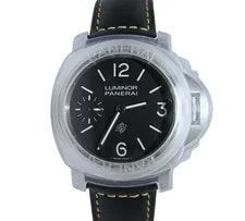 Panerai — Panerai Luminor PAM01084 44mm Steel Dial Black Leather Strap Hand Wind Up — Watch — resale