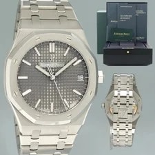 Audemars Piguet — 2022 Papers 15500ST Audemars Piguet Royal Oak 41mm Steel Grey Box — Watch — resale