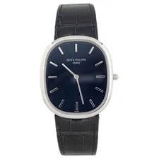 Patek Philippe — Patek Philippe Golden Ellipse Platinum Blue Dial 34.5x39.5mm 5738P-001 Full Set — Watch — resale