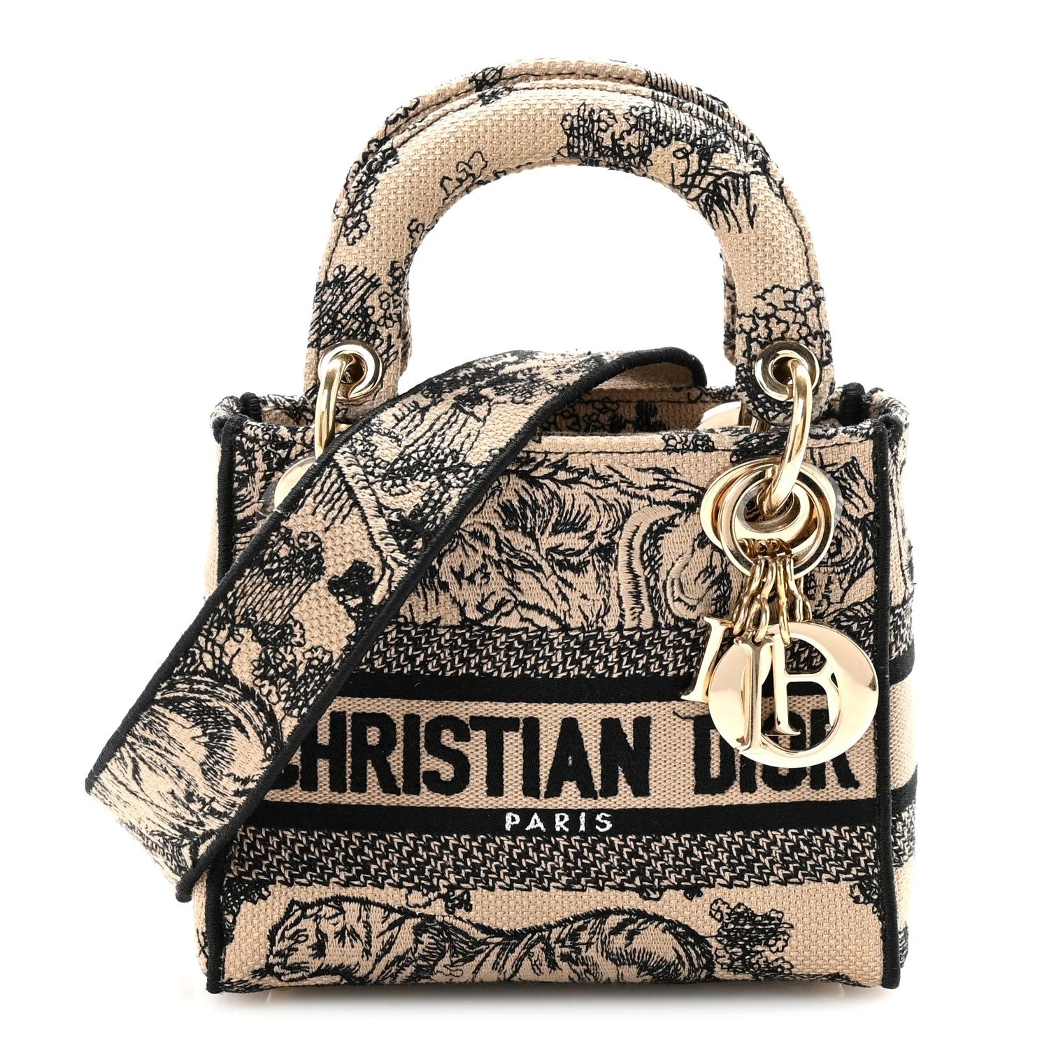 Dior — Embroidered Mini Lady D-Lite Mullticolor — Handbag — resale
