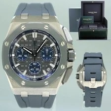 Audemars Piguet — NEW Papers Audemars Piguet Royal Oak Titanium Grey Blue 26420IO 43mm Chrono — Watch — resale