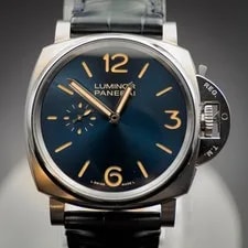 Panerai — 2018 Panerai Luminor Due Blue Dial Blue Leather Strap Titanium Case Automatic — Watch — resale