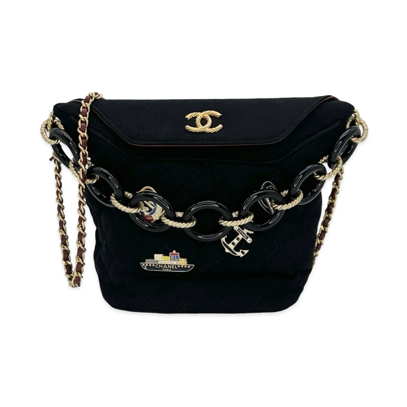 Luv Luxe Scottsdale — Nautical Charms Chain Flap Bucket — Handbag — resale