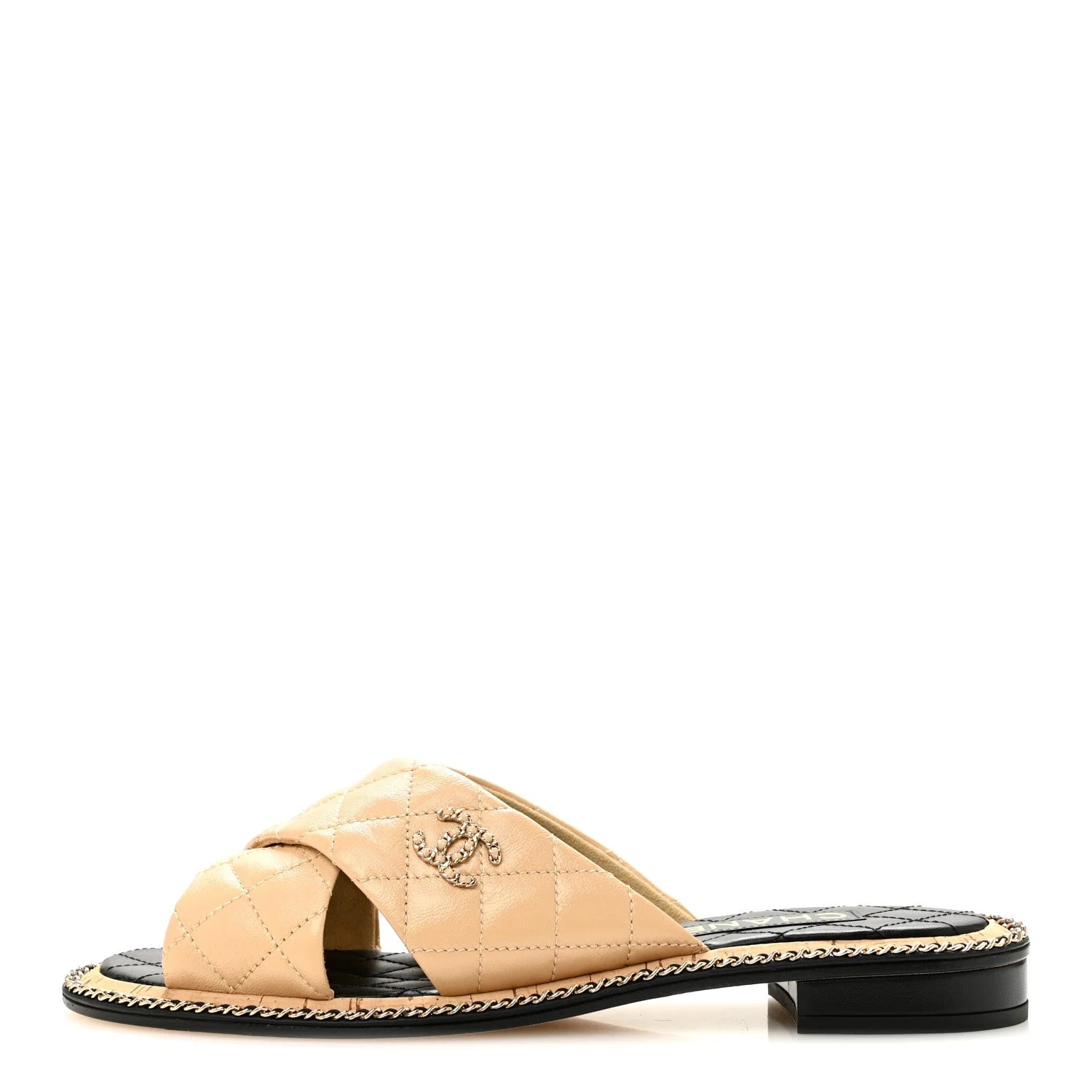 Chanel — Shiny Metal Chain CC 36.5 — Designer Shoe — resale
