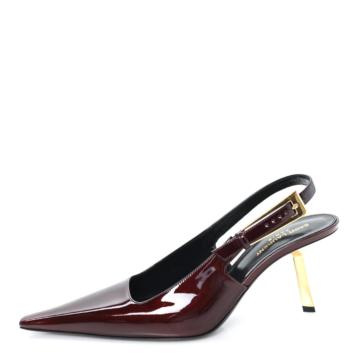 Saint Laurent — Vernice Gloss Lee 110 Slingback 39 Glacé — Designer Shoe — resale