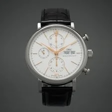 IWC — IWC Portofino Chronograph Silver - IW391022 Gold Hands Indices — Watch — resale
