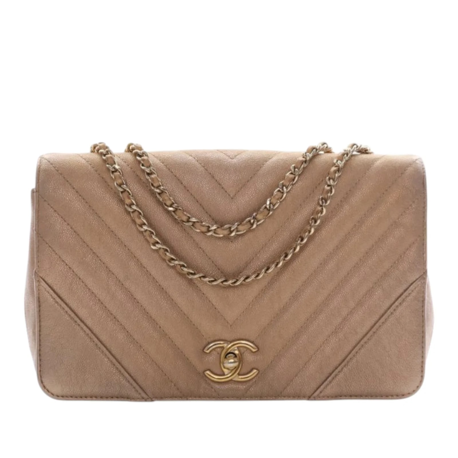 Chanel — Medium Chevron Statement Flap — Handbag — resale