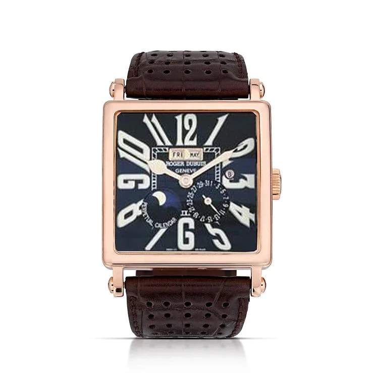 Worldofluxuryus — Roger Dubuis Square Perpetual Calendar 18K Rose Gold — Watch — resale