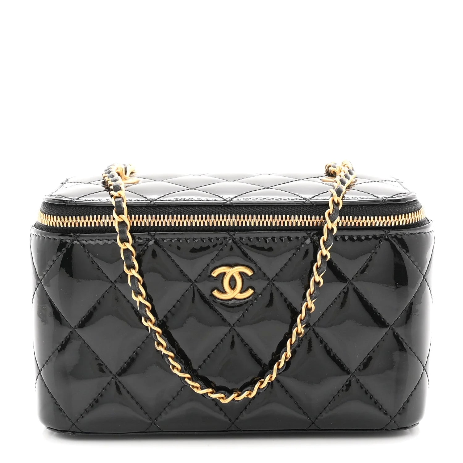 Chanel — Enamel Small Coco Hearts Vanity Case With Chain — Handbag — resale