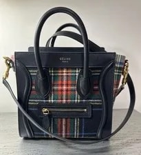 Celine — Celine Luggage in Tartan Plaid Felt - Great Condition ** — Handbag — resale