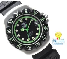 Tag Heuer — Tag Heuer Formula 1 Professional 200m 375.513 Quartz Black Green Dial — Watch — resale