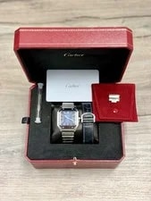 Cartier — Cartier Santos de Blue Dial WSSA0063 Medium Automatic Full Set — Watch — resale
