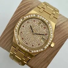 Audemars Piguet — Audemars Piguet Royal Oak 36mm 14813BA Yellow Gold Rubies Diamond Dial — Watch — resale