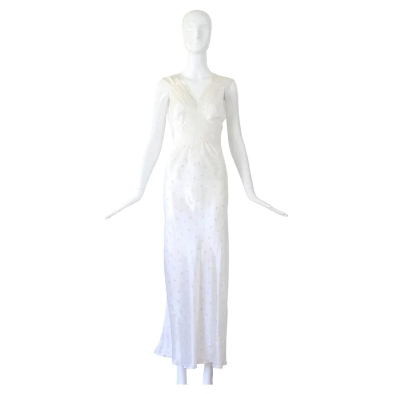 1930s Rayon Floral Print Nightgown UK 8 US 4 — Designer Shoe — resale