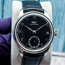 IWC Schaffhausen — 2017 IWC Schaffhausen Portugieser 43MM Black Dial Leather Strap (IW510202) — Watch — resale