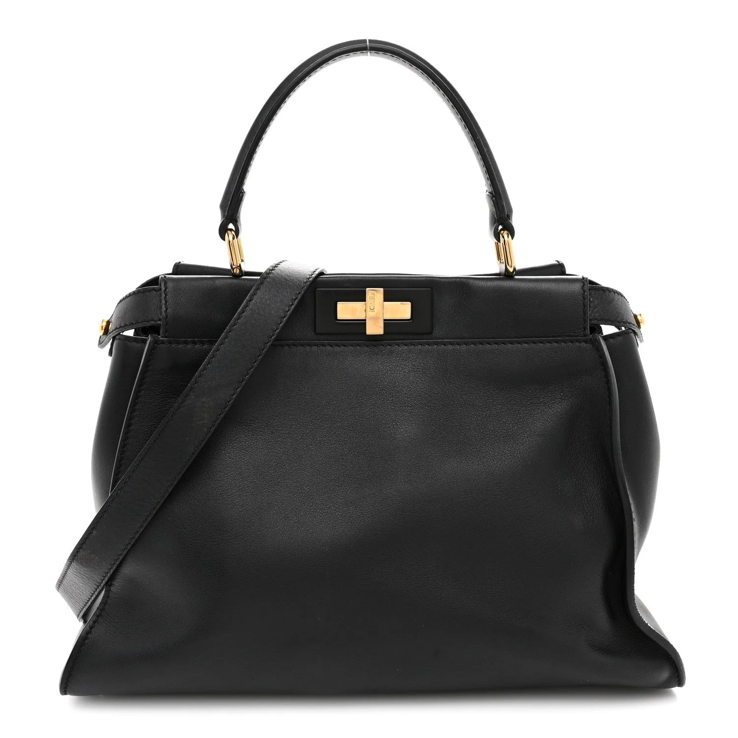 Fendi — Vitello Seta Shiny Medium Peekaboo Iconic Satchel — Handbag — resale