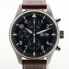 IWC — IWC Pilot Chronograph Petit Prince IW377714 SS & Leather AT Blue Dial — Watch — resale