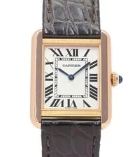Cartier — Cartier Tank Solo SM Quartz W5200024 3168 Pink Gold Case Leather Band — Watch — resale