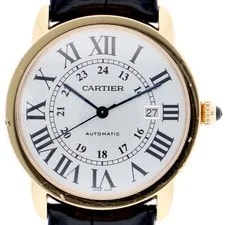 Cartier — Cartier W6701009 Ronde SoloXL Silver Dial Automatic Yellow Gold Leather ’s — Watch — resale