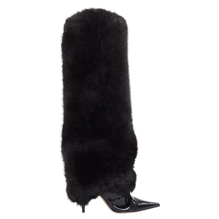 Alexandre Vauthier — Alexandre Vauthier Couture 2023 Runway Faux Fur Tall Stiletto EU40 — Designer Shoe — resale