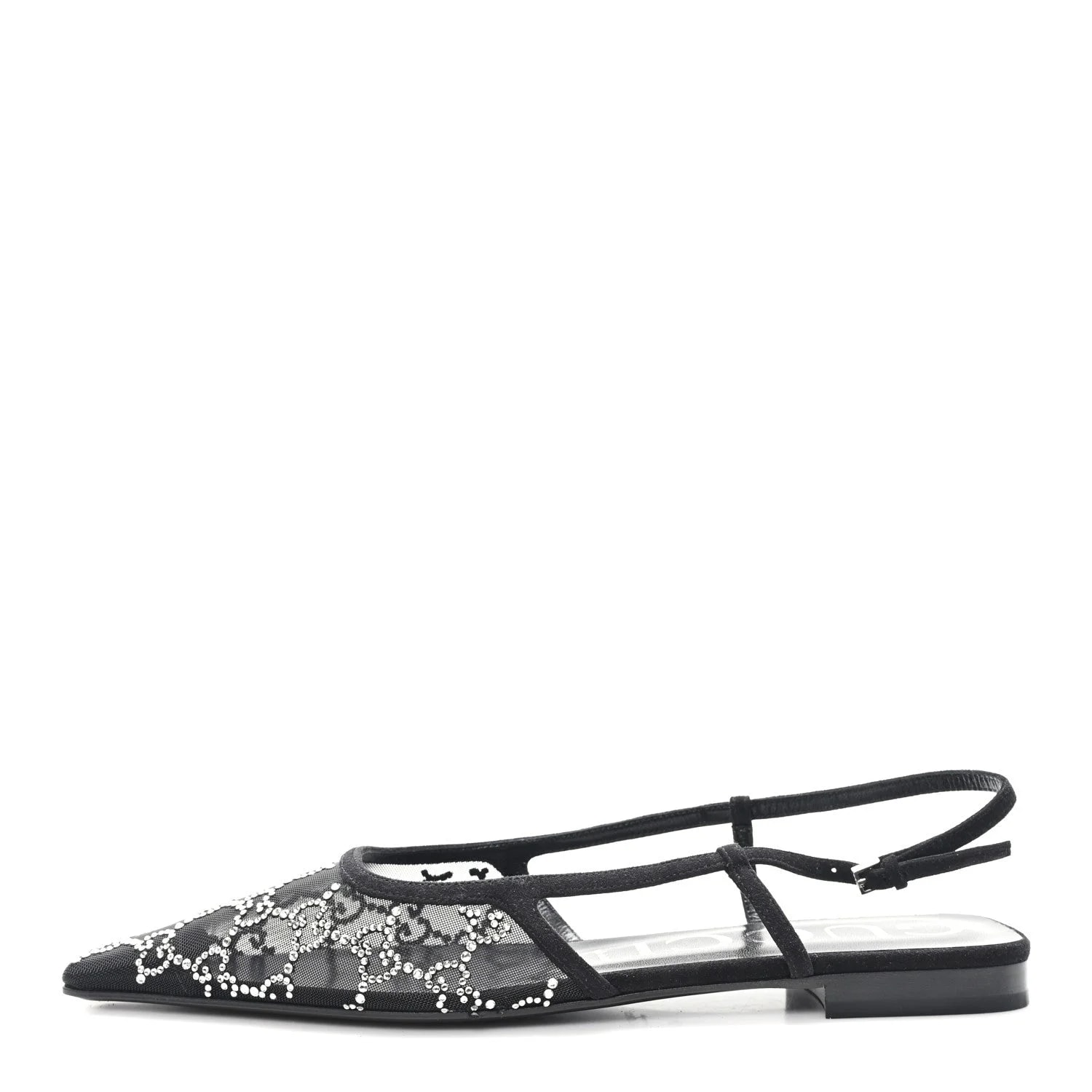 Gucci — Tela Retino Kid Scamosciato GG Monogram Square Demi Ballet 40 — Designer Shoe — resale