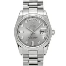 Rolex — Rolex Day-Date 118206A 36mm Platinum Silver #WW258 — Watch — resale