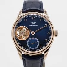 IWC — IWC Portuguese Tourbillon Portugieser 18k Rose Gold Blue 43mm IW546305 — Watch — resale