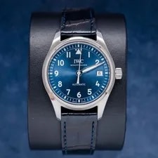 IWC Schaffhausen — - IWC Schaffhausen Pilot Automatic 36MM (iw324008) Blue Dial - Blue Croc Strap — Watch — resale