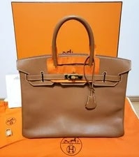 Hermès — Hermes Birkin 35 With Twilly Courchevelle 940478 — Handbag — resale