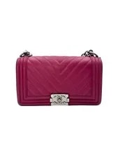Chanel — Chanel LeBoy Chevron Medium Size Flap With Buckle — Handbag — resale